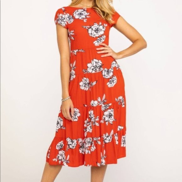 NWT Free People Floral Tiered Rita Midi Dress - Picture 4 of 12